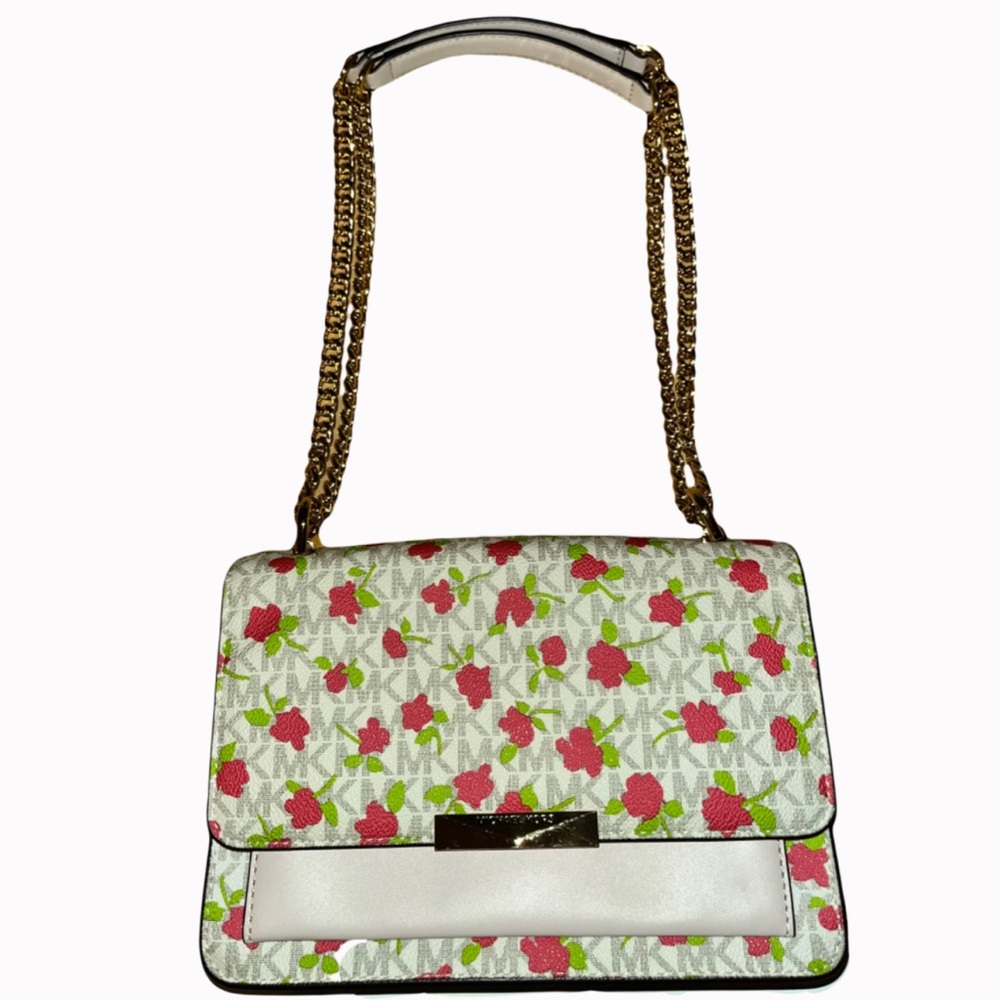 Michael Kors Red and Green Floral Bag